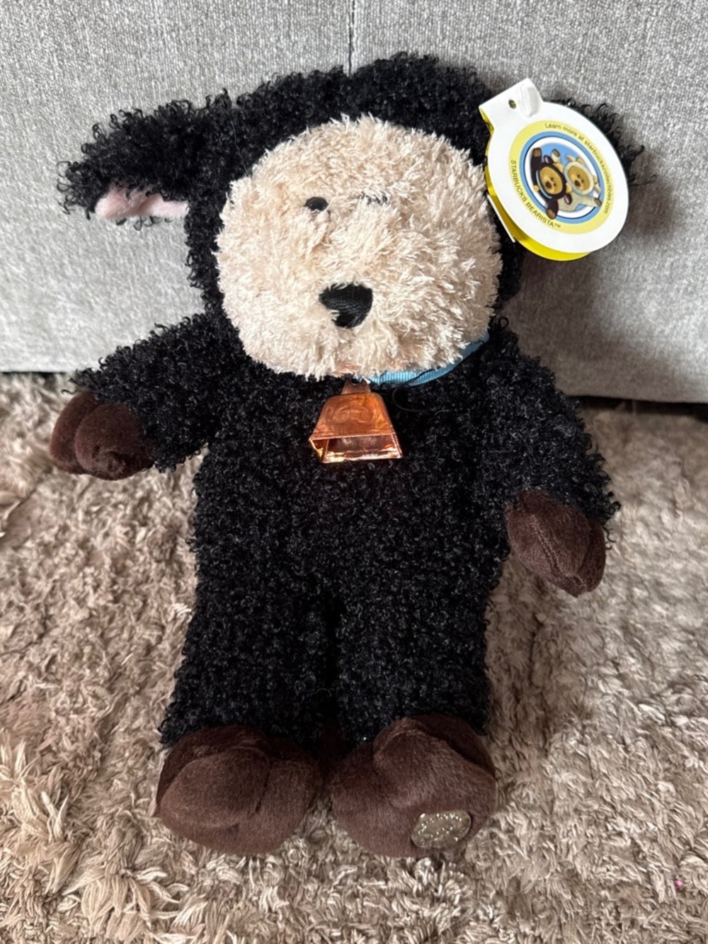 Starbucks Bearista Bear Plush Black White Sheep Costume 31st Edition 2004 NWT
